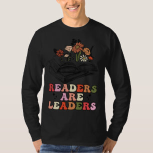 Groovy Retro Readers Are Leaders  Book T-Shirt