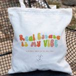 Groovy Retro Real Estate is My Vibe, Realtor Tote Bag<br><div class="desc">'Real Estate Is My Vibe' tote for realtors. It is great for marketing your business.</div>