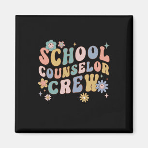 Groovy Retro School Counsellor Crew Teacher Back T Magnet