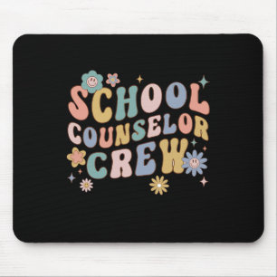 Groovy Retro School Counsellor Crew Teacher Back T Mouse Pad