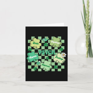 Groovy Retro School Psychologist St Patrick's Day Card