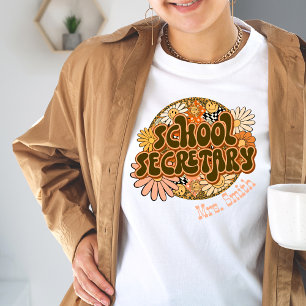 Groovy Retro School Secretary Customisable Tshirt