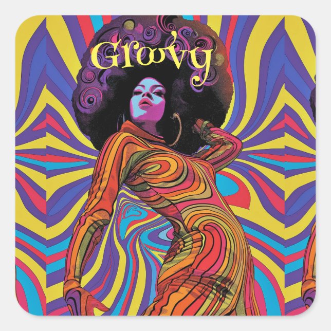 Groovy Retro Sticker (Front)