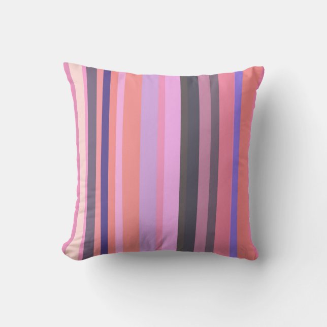 Groovy  Retro Stripe Pattern  70s Vintage Vibes Cushion (Front)