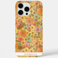 Groovy Retro Summertime Protea And Daisy Pattern