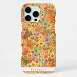 Groovy Retro Summertime Protea And Daisy Pattern iPhone 16 Pro Max Case