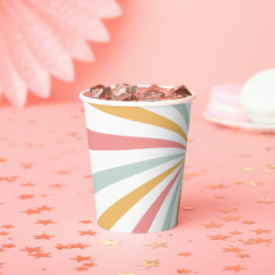 Groovy Retro Swirl Paper Cups