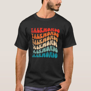 Groovy Retro Taekwondo Girl Retro 70s Hippie Boho T-Shirt