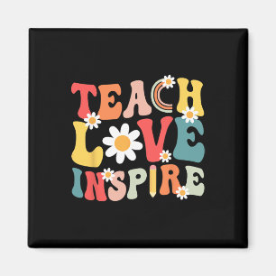 Groovy Retro Teach Love Inspire Back To School Tea Magnet