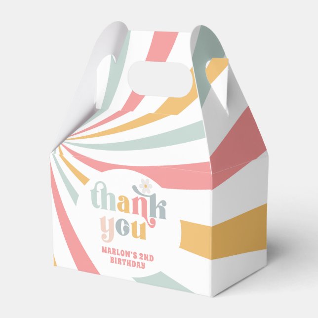Groovy Retro Thank You Favour Box (Front Side)