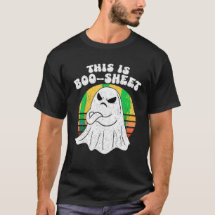 Groovy Retro This Is Boo Sheet Spooky Season Hallo T-Shirt