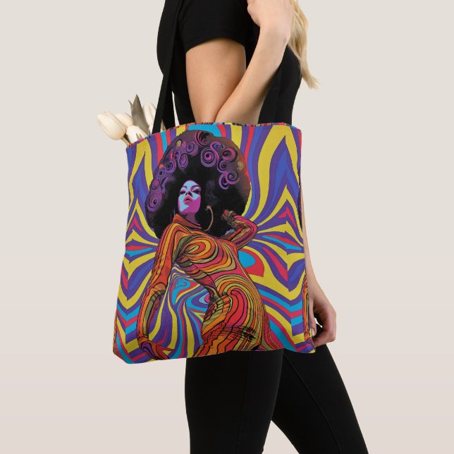 Groovy Retro Tote Bag (Close Up)