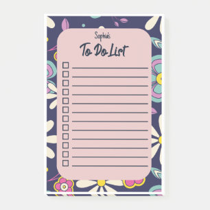 Groovy Retro Vintage Bohemian To Do List Name Post-it Notes