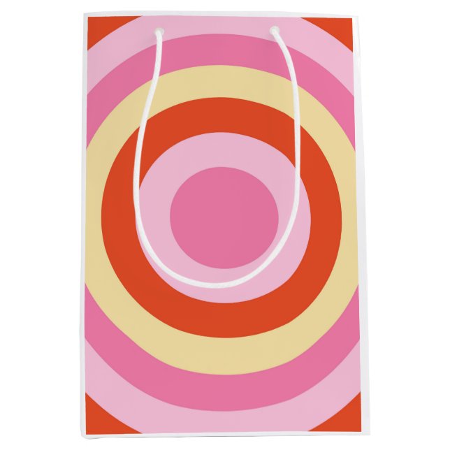 Groovy Retro Vintage Seventies Circle Medium Gift Bag (Front)