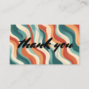 Groovy retro wavy lines thank you enclosure card