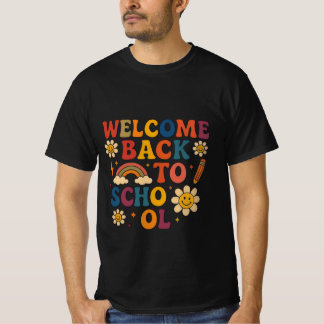 Groovy Retro "Welcome Back to School" Design T-Shirt