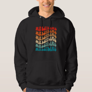 Groovy Retro Wrestling Girl Retro 70s Hippie Boho Hoodie
