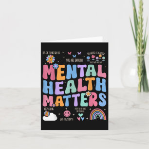 Groovy Ribbon Mental Health S Awareness Men Women  Card