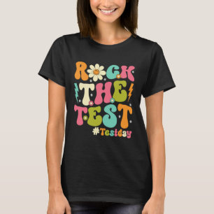 Groovy Rock The Test Motivational Retro Teachers T-Shirt