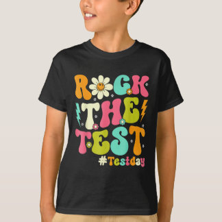 Groovy Rock The Test Motivational Retro Teachers T T-Shirt