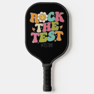 Groovy Rock The Test Motivational Testing Day Pickleball Paddle