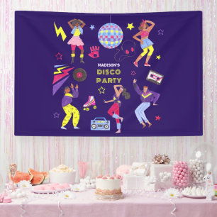 Groovy Roller Disco Purple Party Millennial Retro Banner