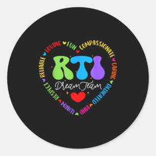 Groovy Rti Dream Team T Resnse Intervention Squad Classic Round Sticker