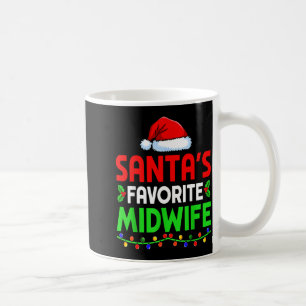 Groovy Santa's Favorite Midwife Nurse Christmas Sa Coffee Mug