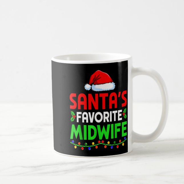Groovy Santa's Favorite Midwife Nurse Christmas Sa Coffee Mug (Right)