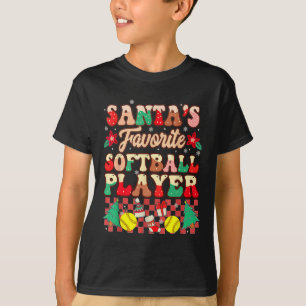 Groovy Santa's Favorite Softll Player Christmas Pa T-Shirt