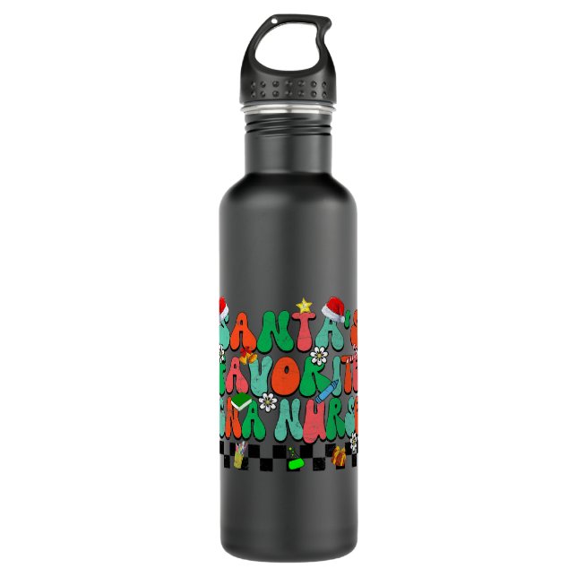 Groovy Santas Favourite CNA Funny Christmas Xmas G 710 Ml Water Bottle (Front)