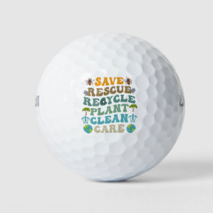 Groovy Save Bees Rescue Animals Recycle Earth Day  Golf Balls
