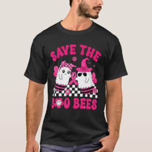 Groovy Save The Boo Bees Funny Breast Cancer Hallo T-Shirt