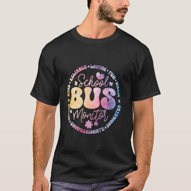 Groovy School Bus Monitor Driver Squad Appreciatio T-Shirt (Front)