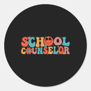 Groovy School Counsellor Back To School Teacher Co Classic Round Sticker