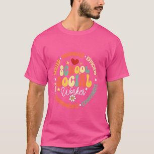 Groovy School Social Worker For Women Licensed Cli T-Shirt