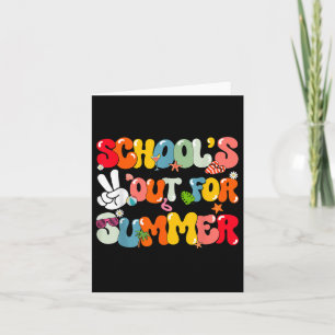 Groovy Schools Out For Summer Graduate Graduation  Card