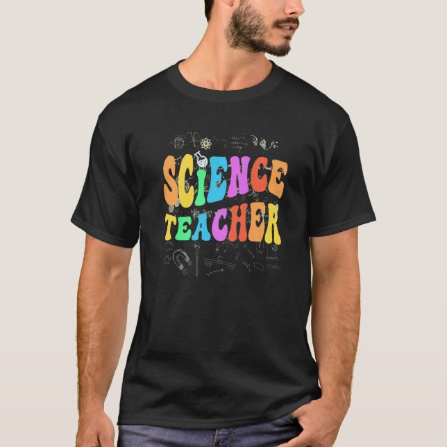 Groovy SCIENCE TEACHER Technology Squad STEM Teach T-Shirt (Front)