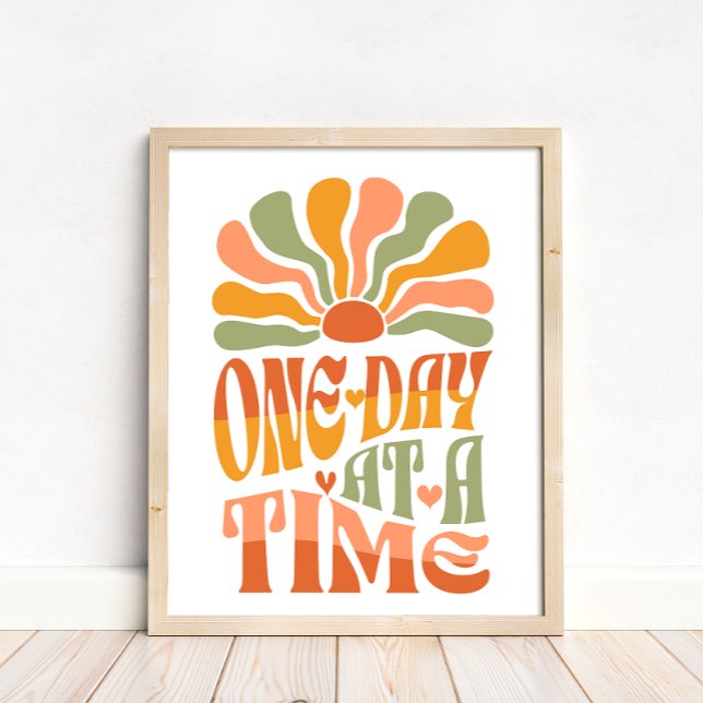 Groovy Script One Day At A Time Sober Support Poster (Creator Uploaded)