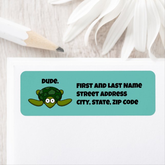 Groovy Sea Turtle Cartoon, Funny Ocean “Dude" (Insitu)