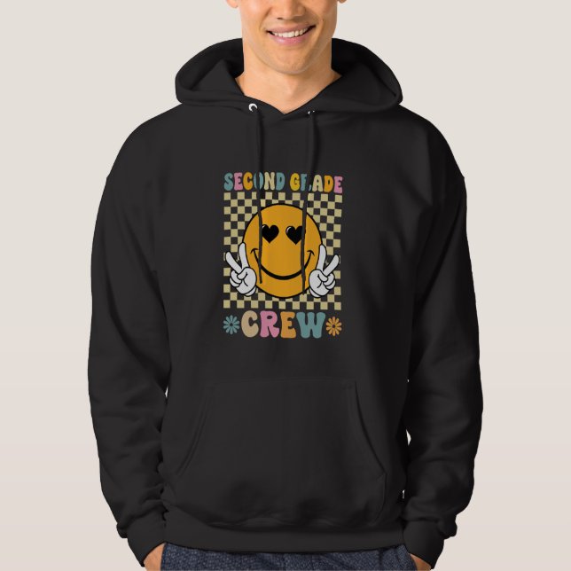 Groovy Second Grade Crew Back To School Hoodie (Front)