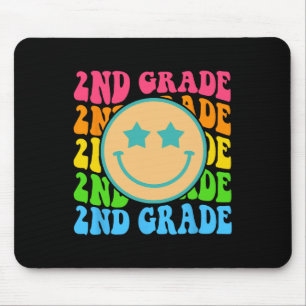 Groovy Second Grade Vibes Face Retro Teachers Back Mouse Pad