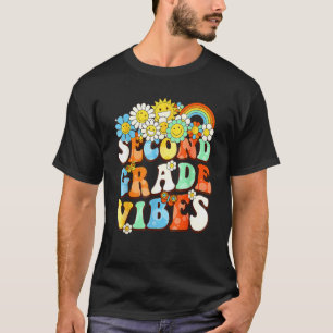 Groovy Second Grade Vibes Retro Teacher First Day  T-Shirt