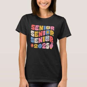 Groovy Senior 2025 Graduation Back To School Class T-Shirt