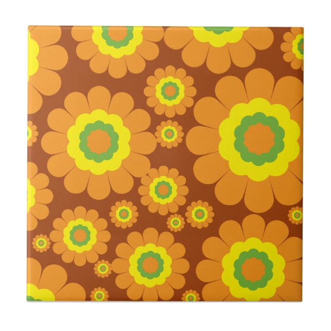 Groovy Seventies Flowers Tile (Front)