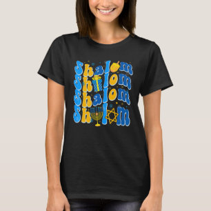 Groovy Shalom Peace Jewish Hanukkah Jewish Dreidel T-Shirt