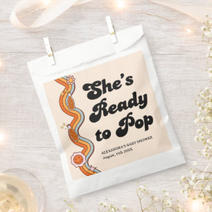 Groovy Shes Ready to Pop Persimmon Mustard Cream Favour Bags
