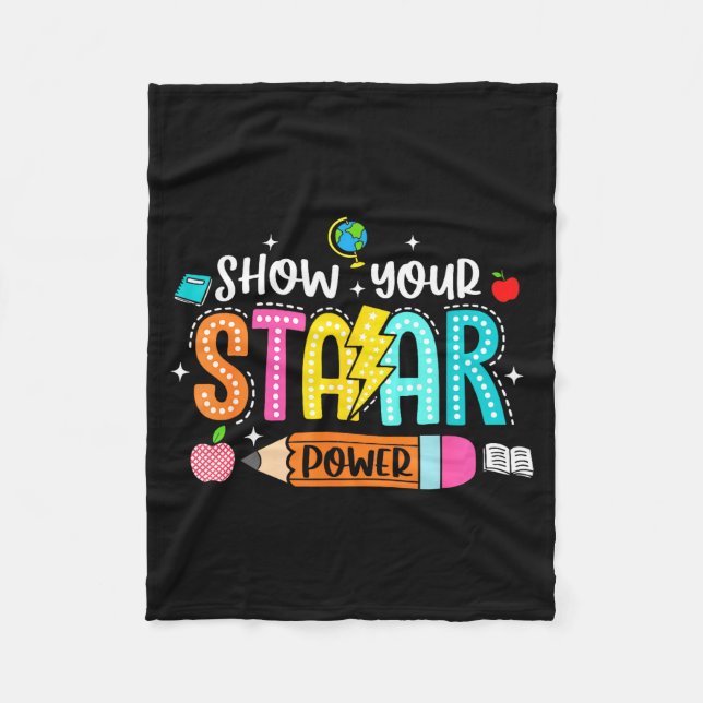 Groovy show staar power teacher testing exam test fleece blanket (Front)