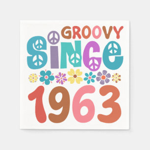 Groovy Since 1963 60th Birthday Napkin