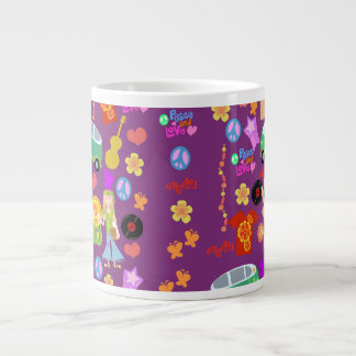 Groovy Sixties Violet Pattern Large Coffee Mug